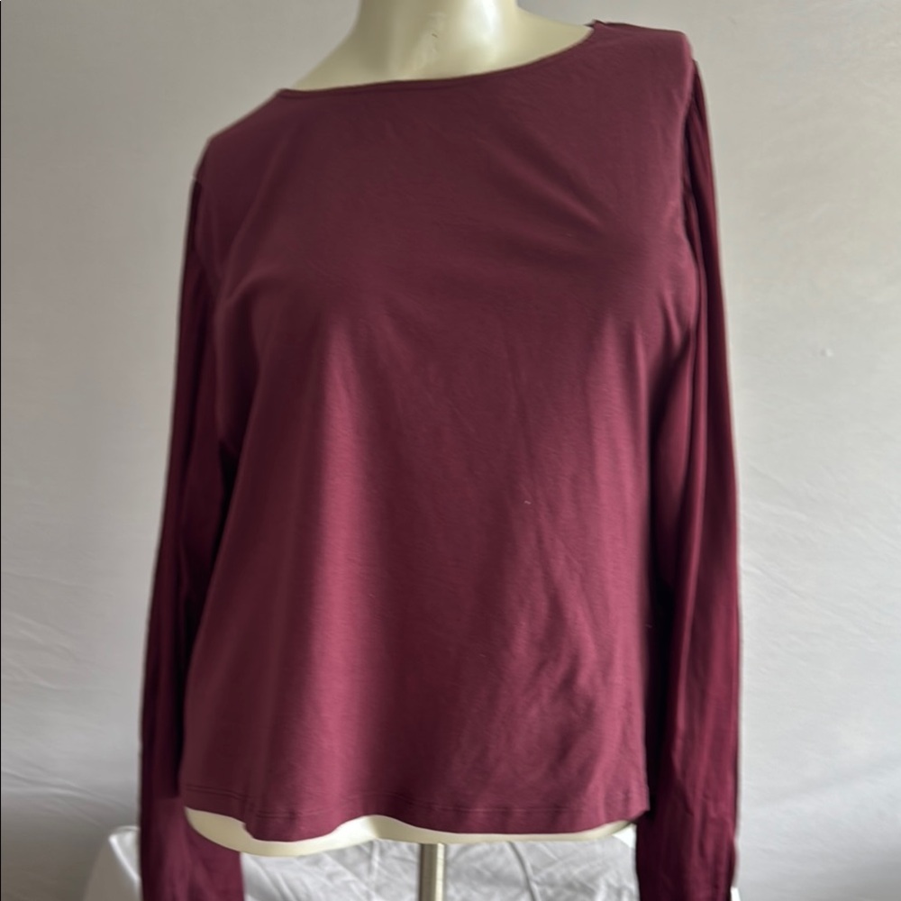 Women's Long Sleeve Burgundy Top